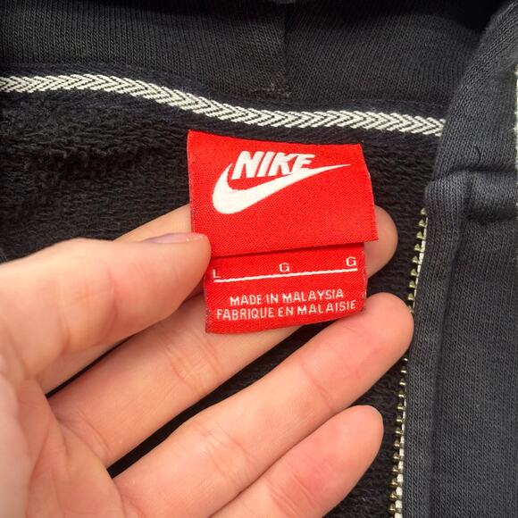 Nike Rally Futura Black Womens Large Club Fleece Full-Zip Mini Swoosh Hoodie - Picture 7 of 9